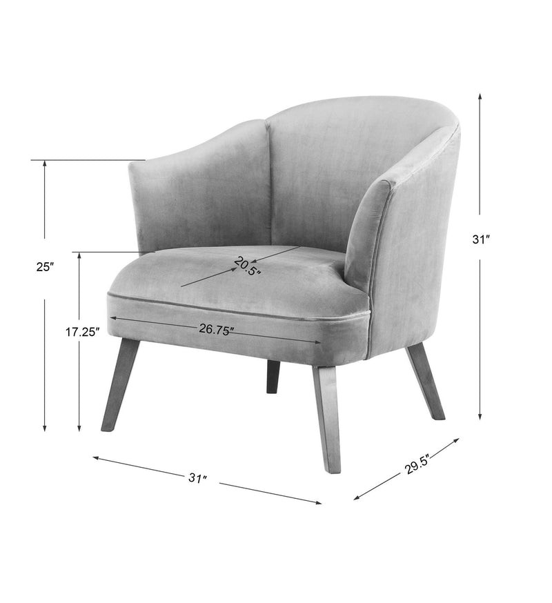 Uttermost Conroy olive accent chair with plush fabric and modern design, perfect for stylish living room seating.