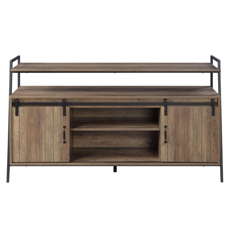 Rashawn - TV Stand - Rustic Oak & Black - R&R Furniture Gallery (Fountain Valley, CA)