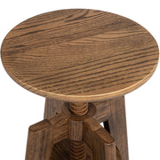 Spencer - Minimalist Oak Adjustable Bar Counter Stool - Walnut Brown Oak - R&R Furniture Gallery (Fountain Valley, CA)