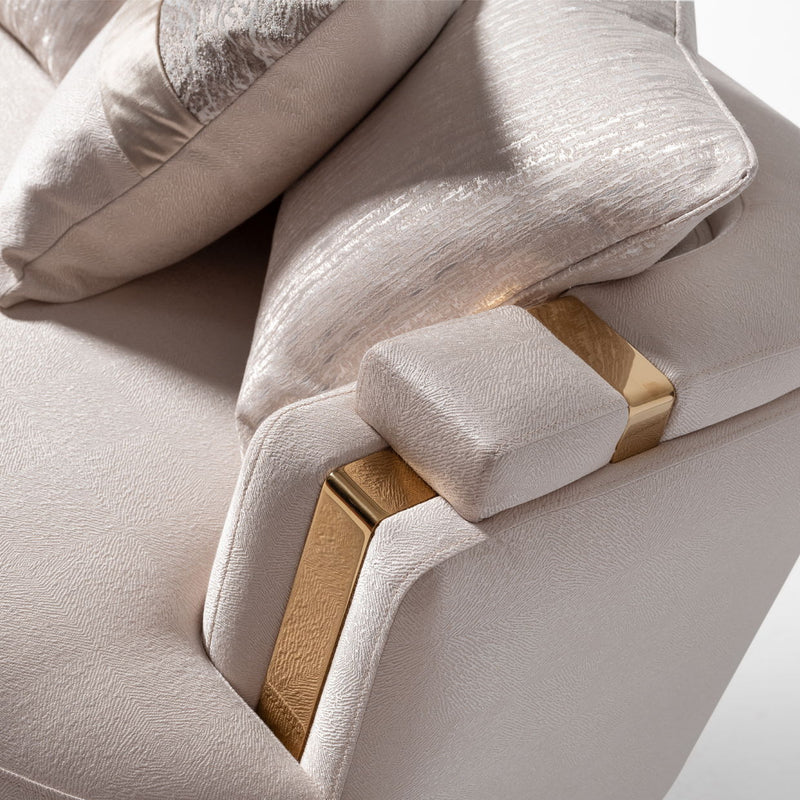 Carmela - Sofa - Almond / Gold - R&R Furniture Gallery (Fountain Valley, CA)