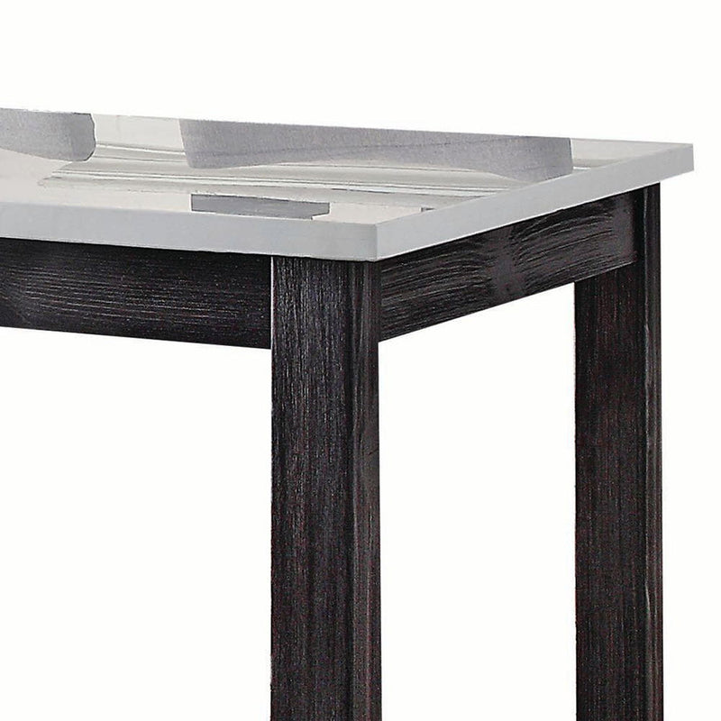 Yelena - Counter Height Table With Marble Top - Marble Top & Weathered Espresso - R&R Furniture Gallery (Fountain Valley, CA)