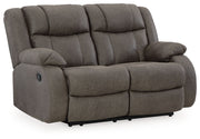 First Base - Reclining Loveseat - Gunmetal - R&R Furniture Gallery (Fountain Valley, CA)