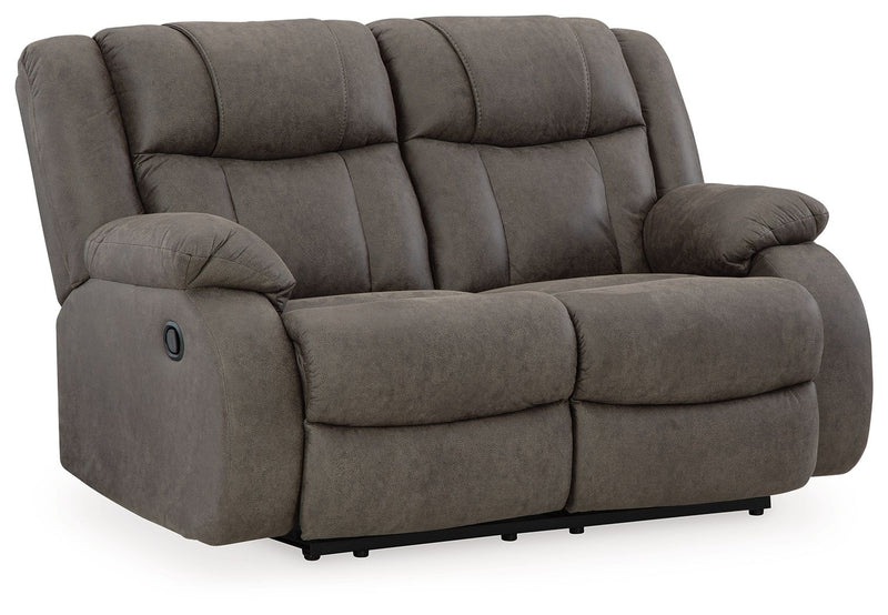 First Base - Reclining Loveseat - Gunmetal - R&R Furniture Gallery (Fountain Valley, CA)