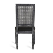 French Country Dining Chair With Rectangular Cane Backrest And Smooth Upholstered Seating - R&R Furniture Gallery (Fountain Valley, CA)
