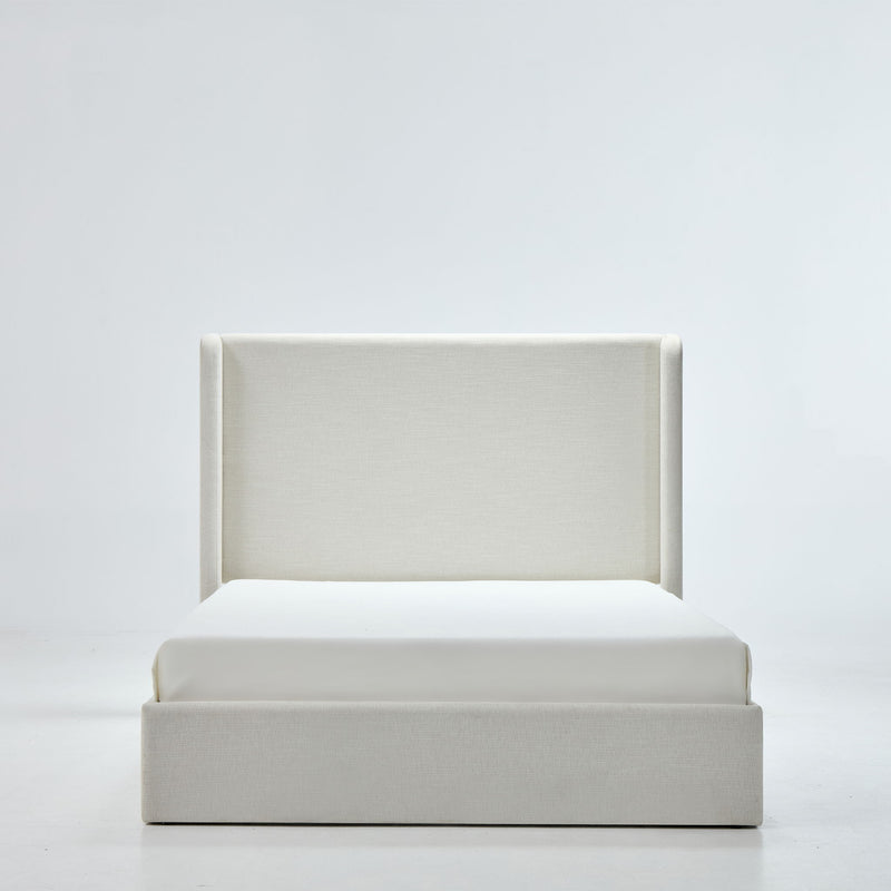 Carmen - Full Size Upholstered Wingback Bed - Ivory - R&R Furniture Gallery (Fountain Valley, CA)