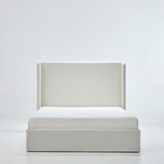 Carmen - Minimalist Upholstered Wingback Bed Frame With High Headboard - R&R Furniture Gallery (Fountain Valley, CA)