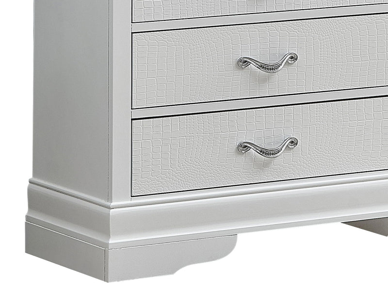 Glory Furniture Lorana dresser with multiple drawers, elegant wooden finish, and sleek design for sophisticated storage.