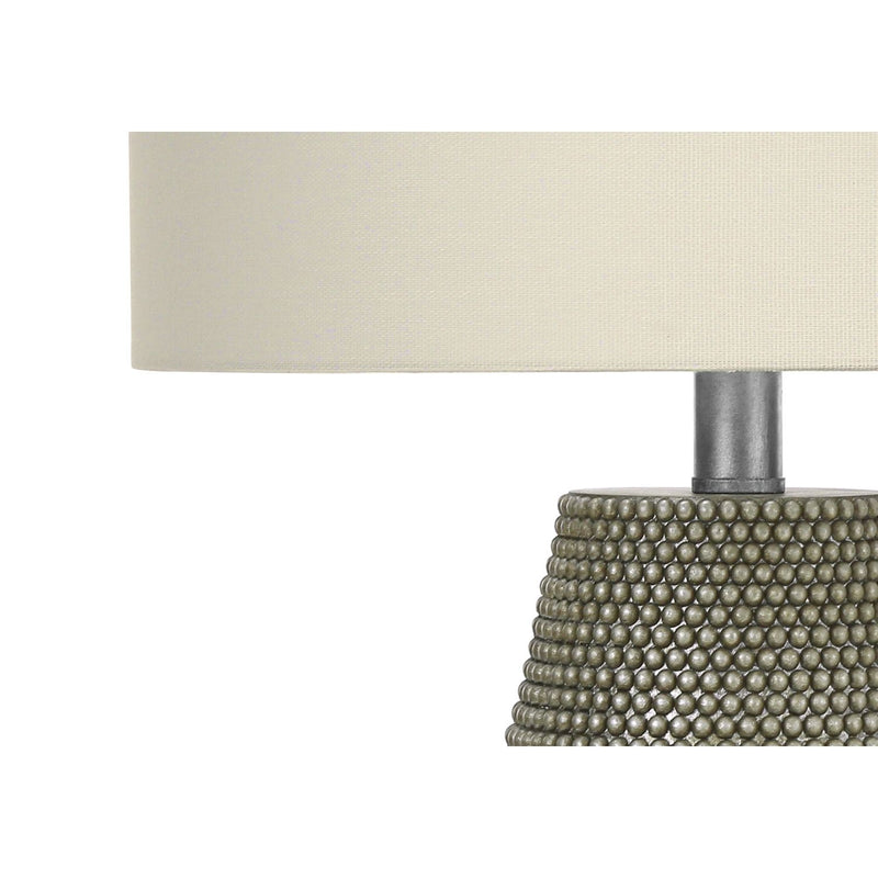 Gray resin table lamp with contemporary design from 8th Street, featuring a sleek modern look.