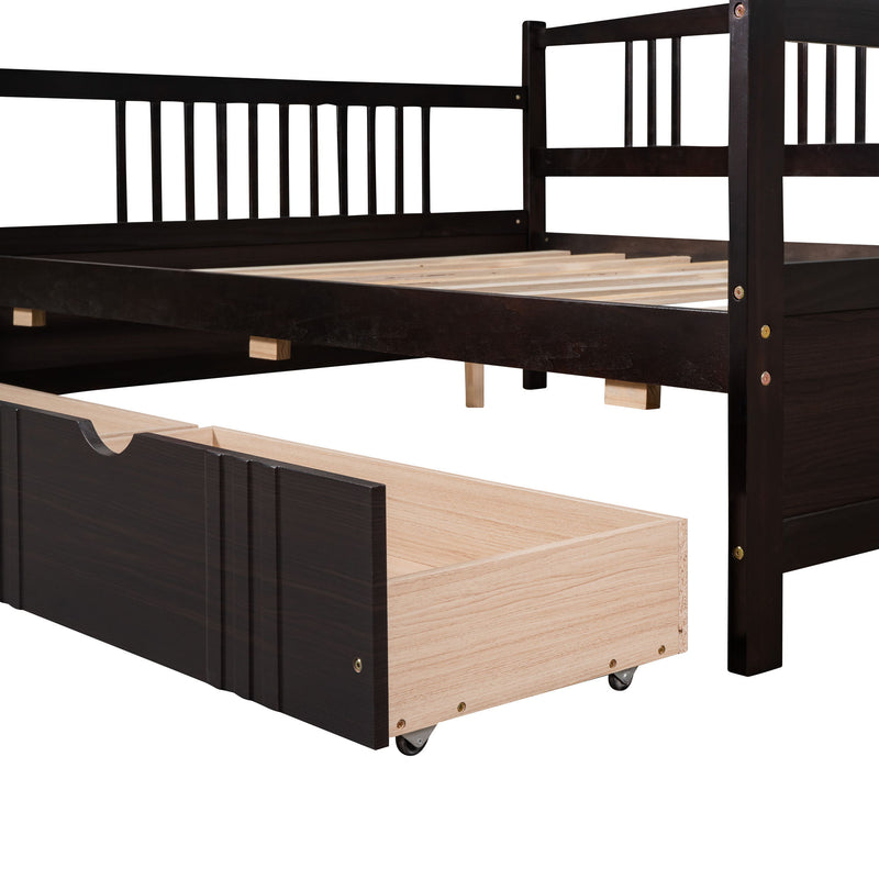 Modern Daybed from DreamHaus with integrated storage drawers, stylish design, and sturdy frame in a contemporary bedroom setting.