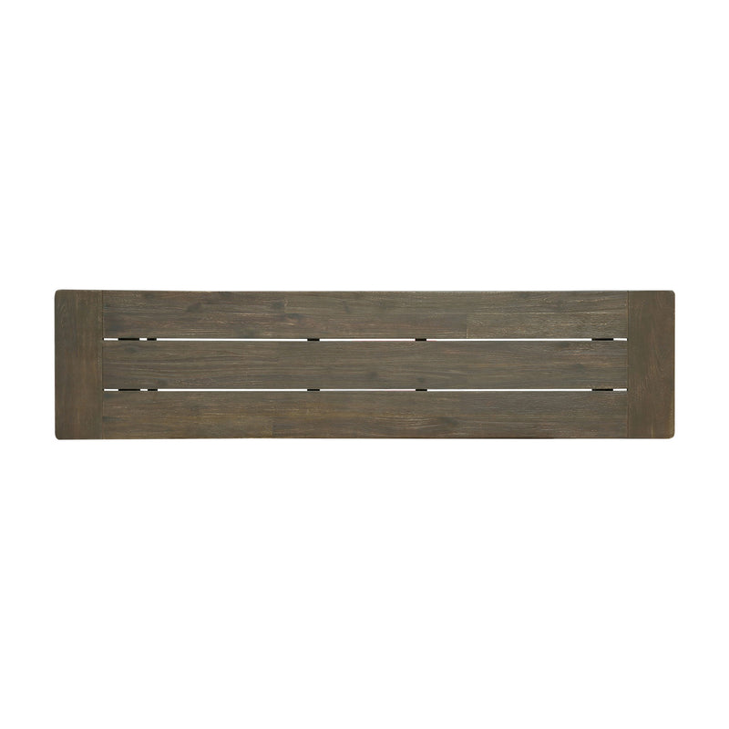 Noble House Cloud outdoor bench with acacia wood frame and slat panel design, suitable for garden or patio seating.