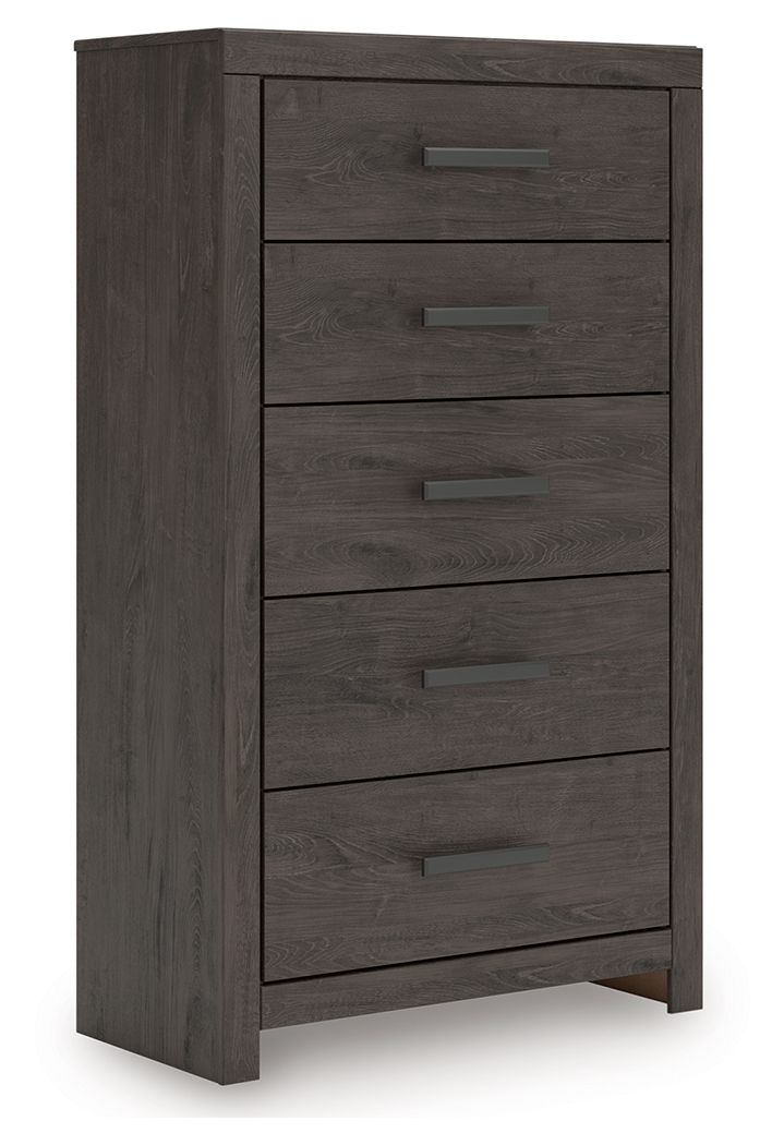 Prendonea - Five Drawer Chest - Charcoal - R&R Furniture Gallery (Fountain Valley, CA)