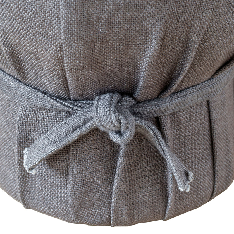 Elsie - Linen Upholstered Pouf - Gray