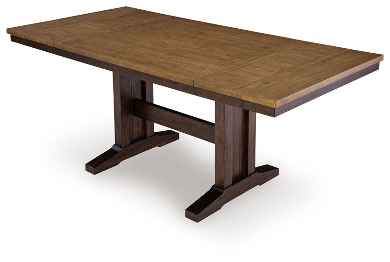 Rylandeen - Rectangular Dining Room Counter Height Extension Table - Light Brown / Dark Brown - R&R Furniture Gallery (Fountain Valley, CA)
