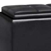 Avalon - Tray Storage Ottoman With Lift Up Lids - Midnight Black - R&R Furniture Gallery (Fountain Valley, CA)