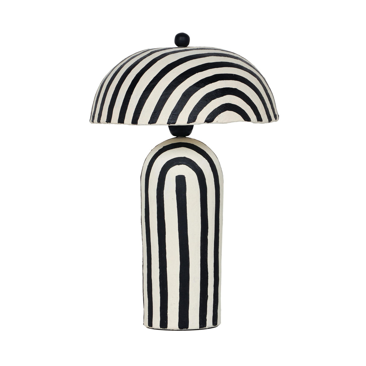 Maiori - Striped Papier Mache Table Lamp - R&R Furniture Gallery (Fountain Valley, CA)