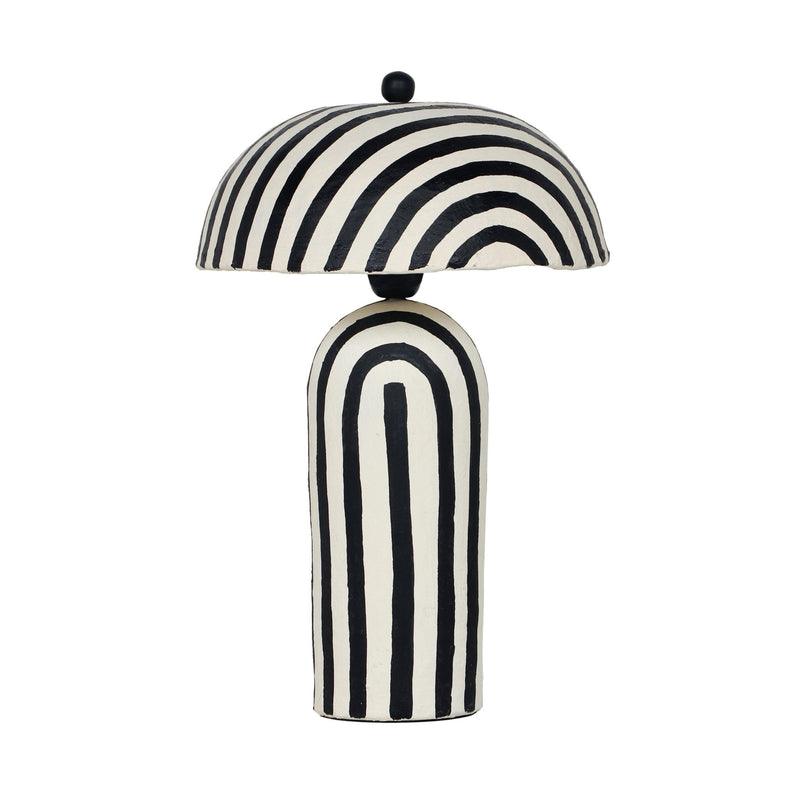 Maiori - Striped Papier Mache Table Lamp - R&R Furniture Gallery (Fountain Valley, CA)