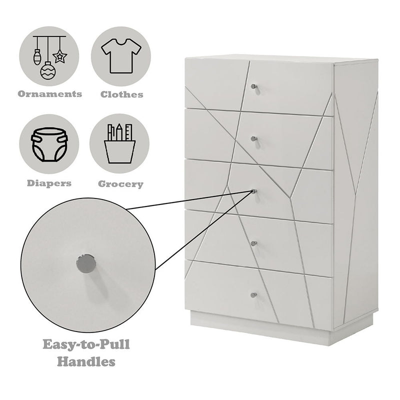 Esther - Chest - White / Silver - R&R Furniture Gallery (Fountain Valley, CA)