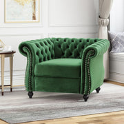 Nexuson - Upholstered Chesterfield Chair With Deep Tufted And Nailhead Trim - R&R Furniture Gallery (Fountain Valley, CA)