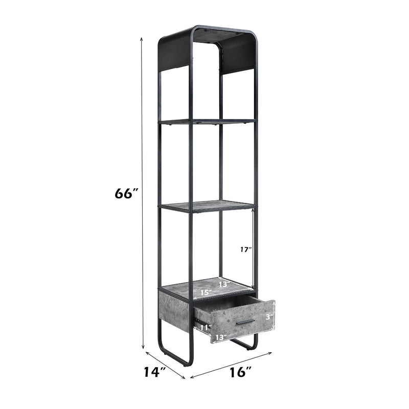 Raziela - TV Stand Side Pier - Concrete Gray & Black - R&R Furniture Gallery (Fountain Valley, CA)