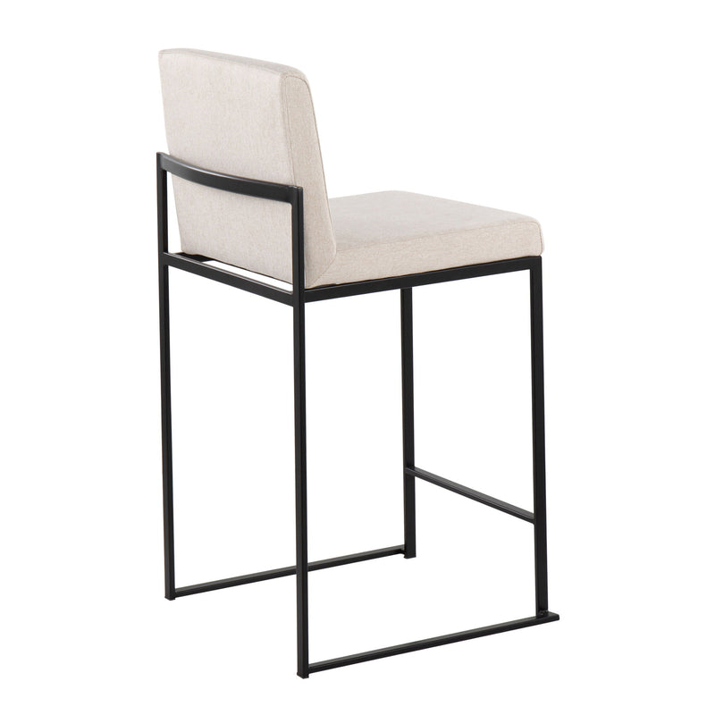 Lumi Source Fuji contemporary modern high back counter stool with sleek design and stylish upholstery, perfect for modern kitchen or bar area.