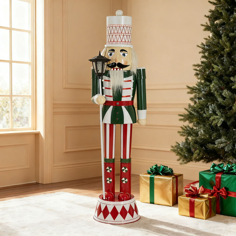 Noble House classic nutcracker holiday decor in green, red, and white with durable construction and detailed Christmas design.