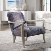 Gray watercolor chenille accent chair by Uttermost featuring plush upholstery and stylish design for living room decor.