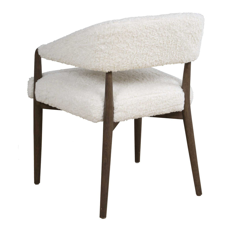 Austell - Shearling Dining Chair - Brown / White