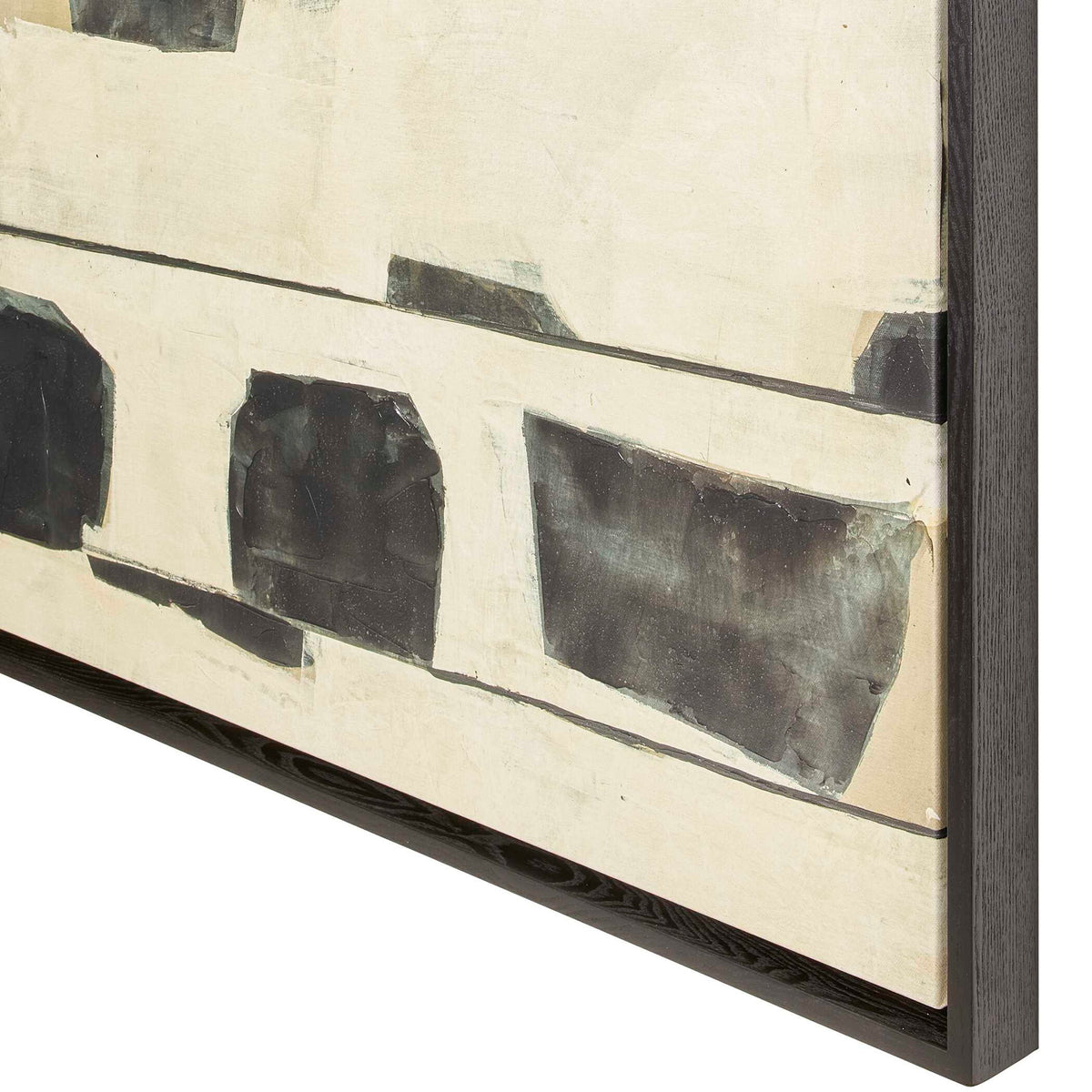 On The Line - Framed Canvases (Set of 2) - Black / Beige