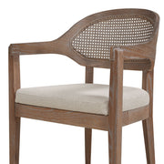 Americana - Mid-Century Modern Cane Back Dining Chair Textured Weave - Taupe Beige - R&R Furniture Gallery (Fountain Valley, CA)