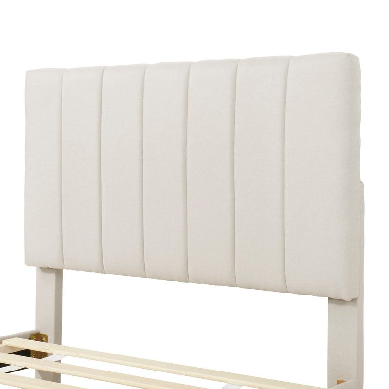 Upholstered Design Platform Bed With Trundle - R&R Furniture Gallery (Fountain Valley, CA)