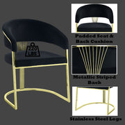 Fallon - Side Chair - Black Velvet & Mirrored Gold - R&R Furniture Gallery (Fountain Valley, CA)