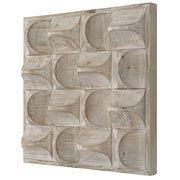 Uttermost Pickford wood wall decor featuring overlapping natural wood panels with textured, rustic finish for stylish interior accents.