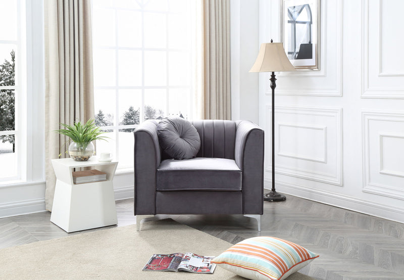 Contemporary sloped armchair by Glory Furniture with plush upholstery and sleek design for modern living spaces.