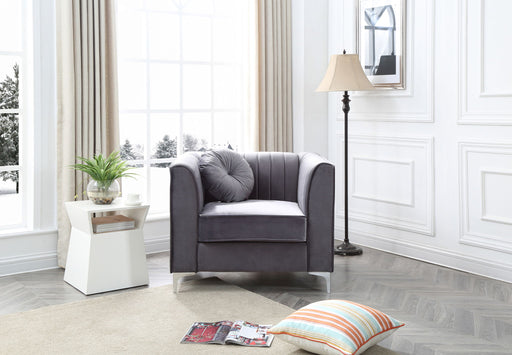 Contemporary sloped armchair by Glory Furniture with plush upholstery and sleek design for modern living spaces.