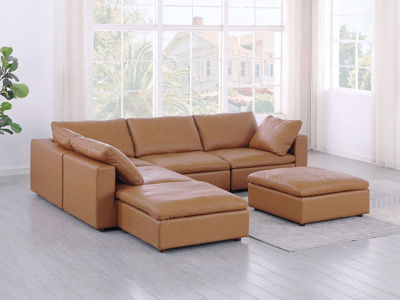 1100 - 6-Piece Left Arm Facing 3-Seat Sectional (Top-Grain Italian Leather) - R&R Furniture Gallery (Fountain Valley, CA)