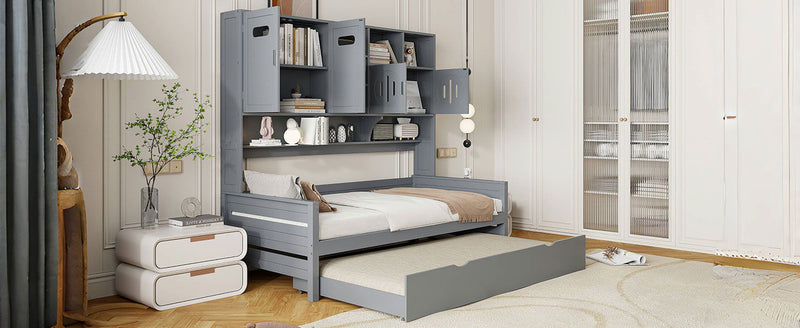 Daybed With All-In-One Cabinet And Shelf - R&R Furniture Gallery (Fountain Valley, CA)
