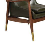 Mid - Century Accent Chair With Cushioned Seat, Brass Tipped Legs - R&R Furniture Gallery (Fountain Valley, CA)