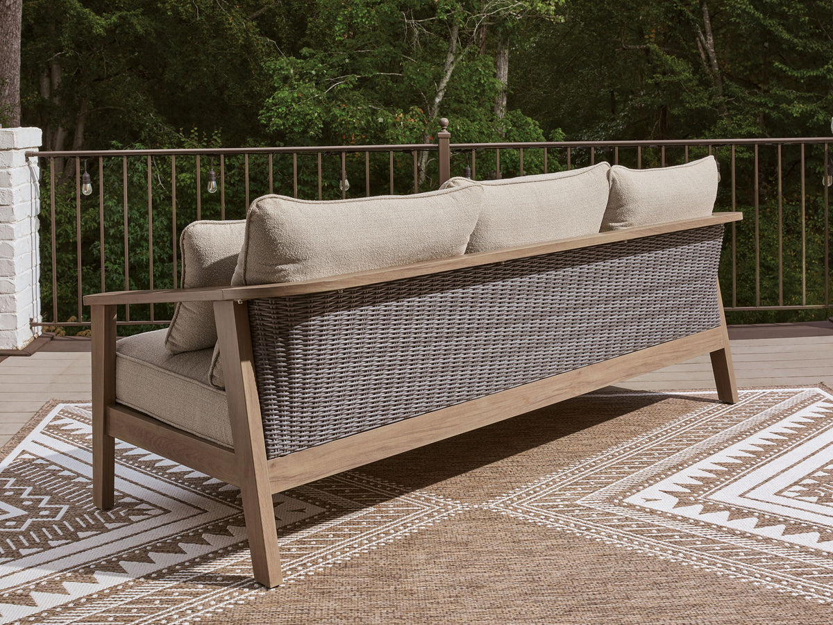 Harmony Headlands - Sofa With Cushion - Natural / Gray - R&R Furniture Gallery (Fountain Valley, CA)