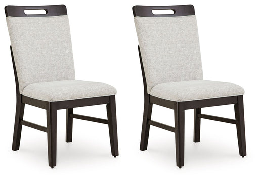 Neymorton - Dining Upholstered Side Chair (Set of 2) - Light Gray / Brown - R&R Furniture Gallery (Fountain Valley, CA)