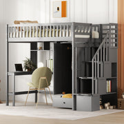 Loft Bed With Bookshelf, Drawers, Desk, And Wardrobe - R&R Furniture Gallery (Fountain Valley, CA)
