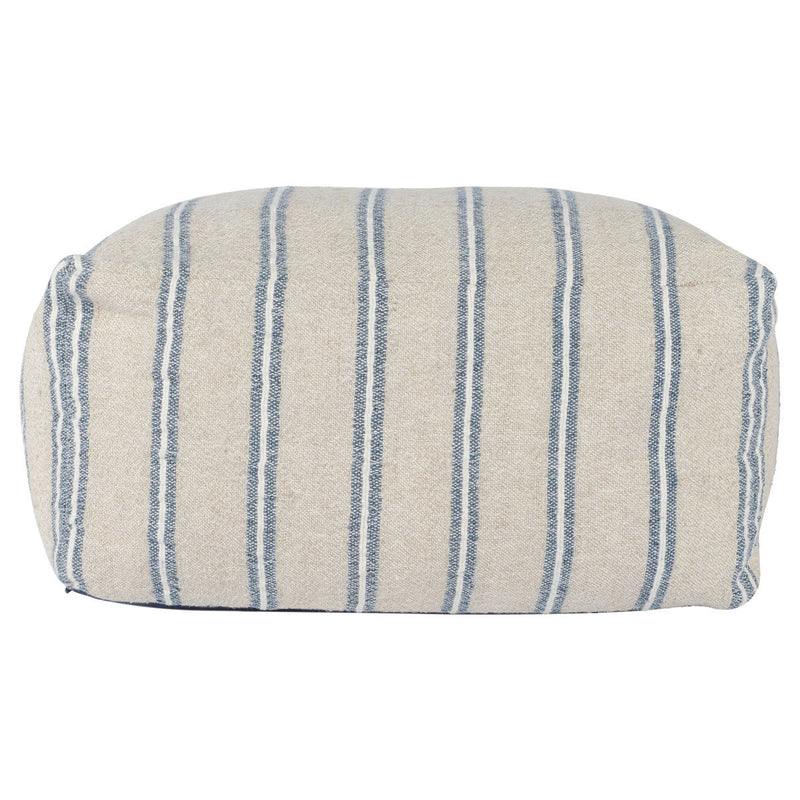 Poufs - Delgada Pouf - Natural / Blue - R&R Furniture Gallery (Fountain Valley, CA)