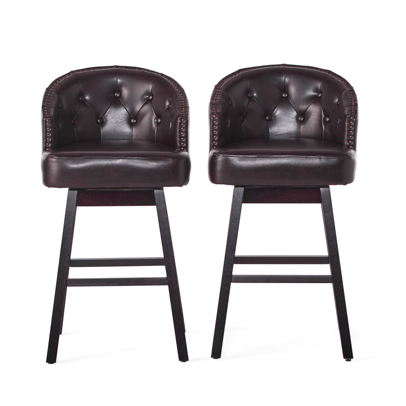 360 Degree Swivel Bar Stool With Stunning Nailhead Trim (Set of 2) - R&R Furniture Gallery (Fountain Valley, CA)