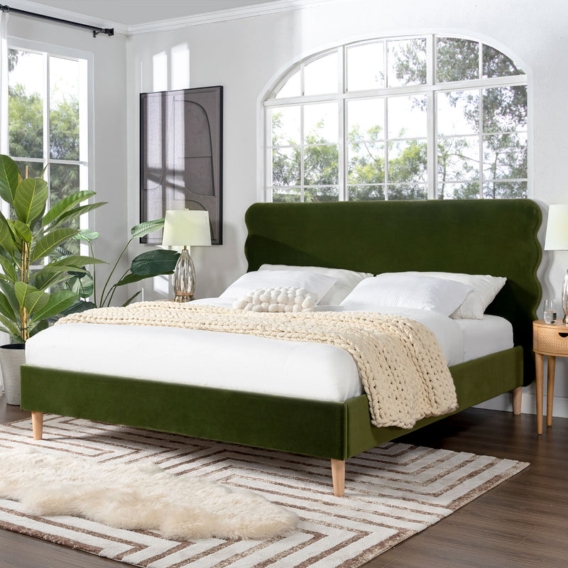 Stockholm - Modern Wavy Headboard Platform Bed - R&R Furniture Gallery (Fountain Valley, CA)