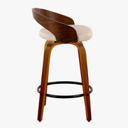 Grotto - Mid Century Modern Fixed Height Counter Stool With Swivel With Round Footrest (Set of 2) - R&R Furniture Gallery (Fountain Valley, CA)
