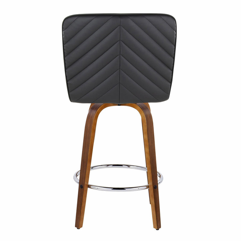 Set of two Lumi Source Henry contemporary counter stools with swivel, fixed height, round footrest, featuring modern design.