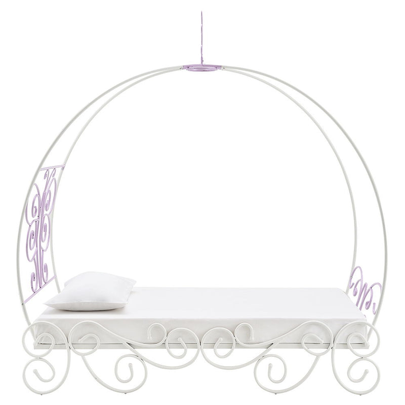 Priya II - Full Bed With Canopy - White & Light Synthetic Leather Rple