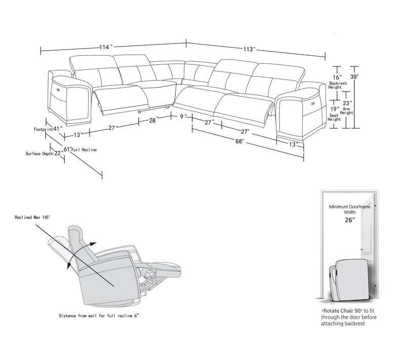 9762 - Power Reclining Sectional - R&R Furniture Gallery (Fountain Valley, CA)