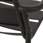Noble House Terra Nova matte black 3-piece outdoor bistro set with table and two chairs, perfect for patio or garden seating.