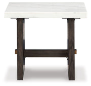 Burkhaus - Rectangular End Table - White / Dark Brown - R&R Furniture Gallery (Fountain Valley, CA)