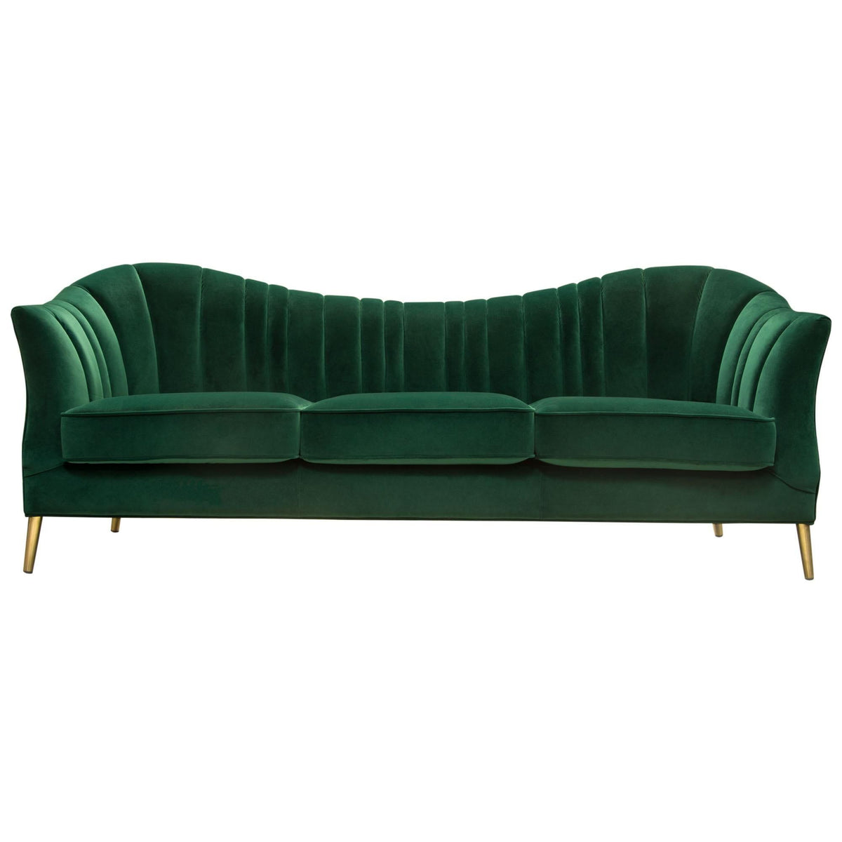 Ava Sofa in Emerald Green Velvet w/ Gold Leg by Diamond Sofa
